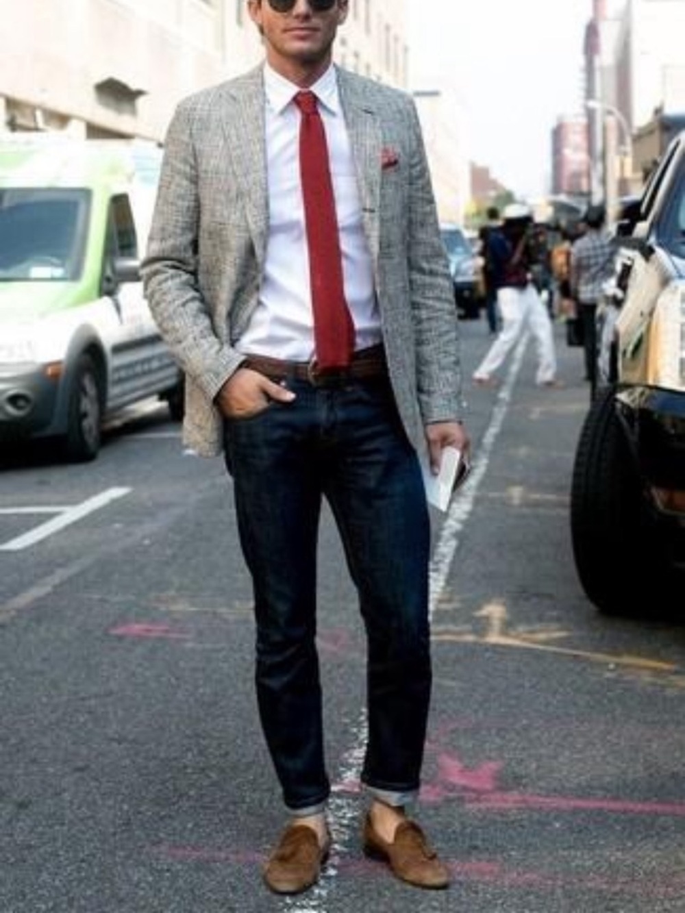 J. Crew Red Tie 100%Silk